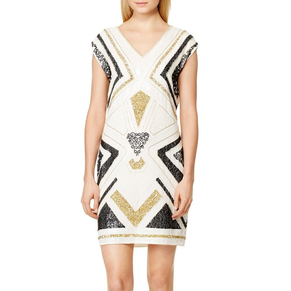 Vie la V Shift Cocktail Sequin dress Gatsby theme